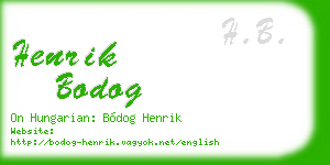 henrik bodog business card
